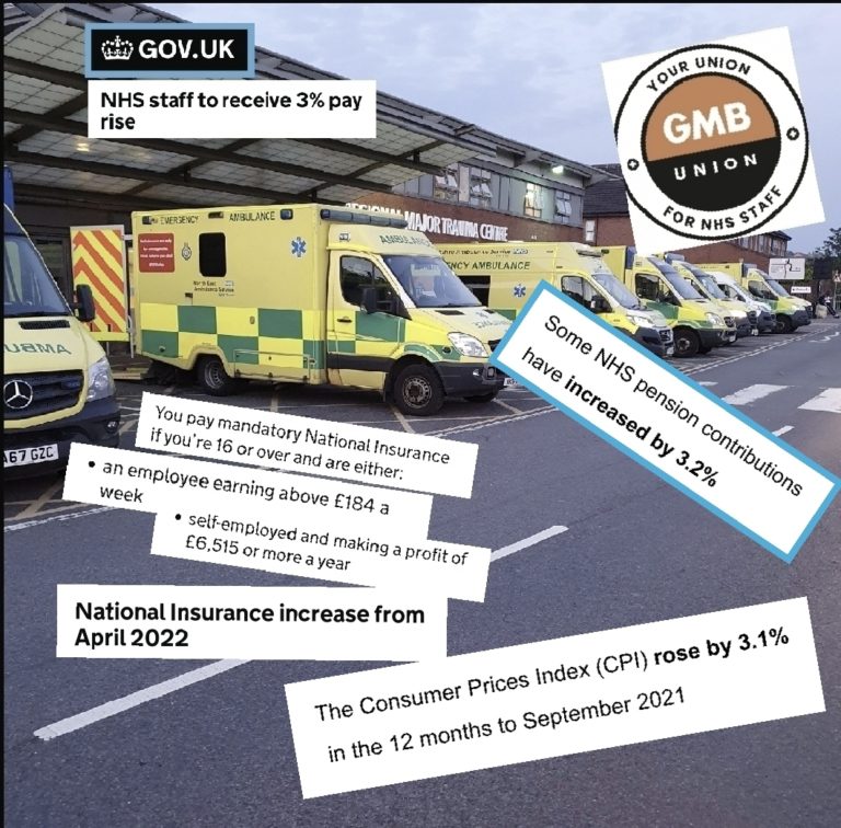 NHS Pay Rise GMB Branch of the North East Ambulance Service NHS